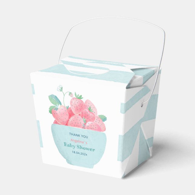 Ballotins Ballotin baby shower aux fraises mignonnes. (Verso)