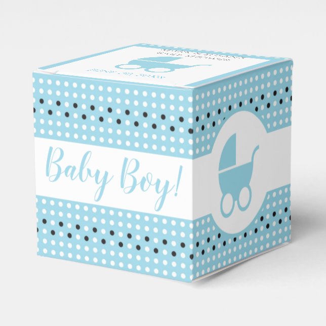 Ballotins Ballotin baby shower avec poussette 2" x 2" - Garç (Verso)