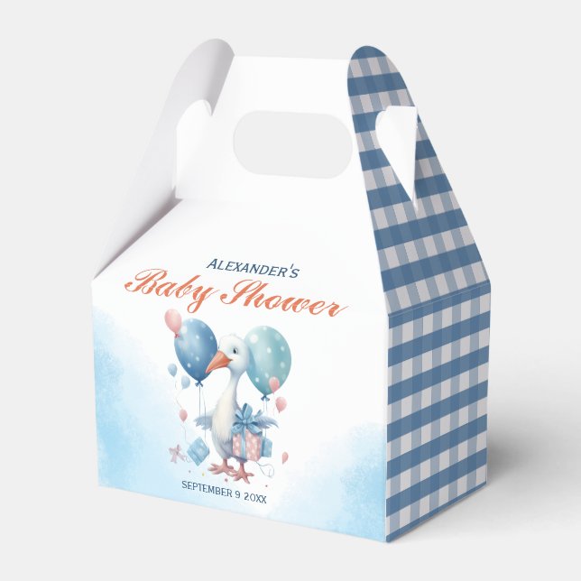 Ballotins Ballotin Baby shower de la cigogne bleue (Verso)
