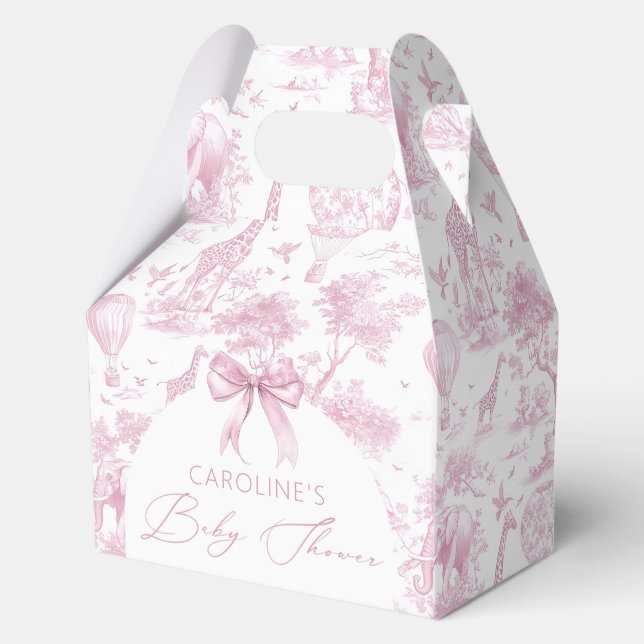 Ballotins Ballotin Baby shower  de Toile rose de Jouy (Recto)