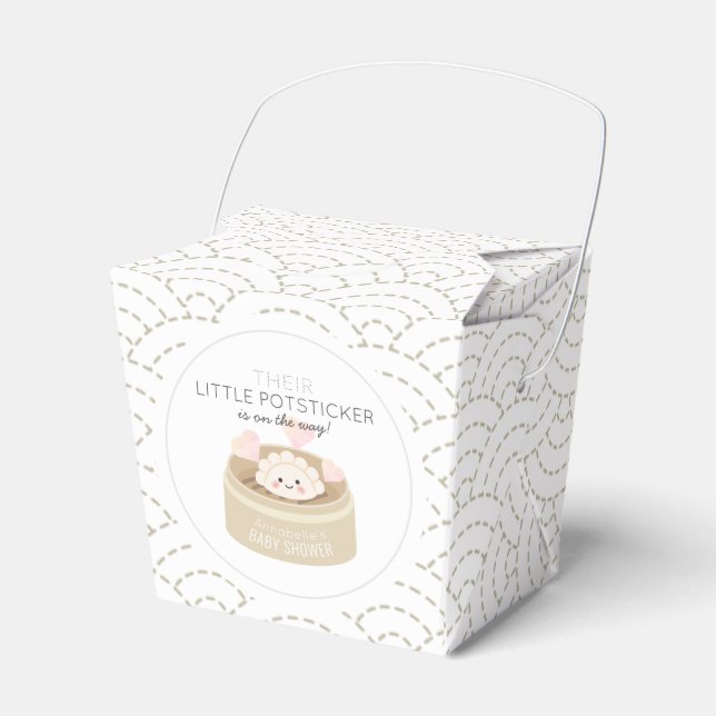 Ballotins Ballotin de Baby shower blanc Little Potsticker (Verso)