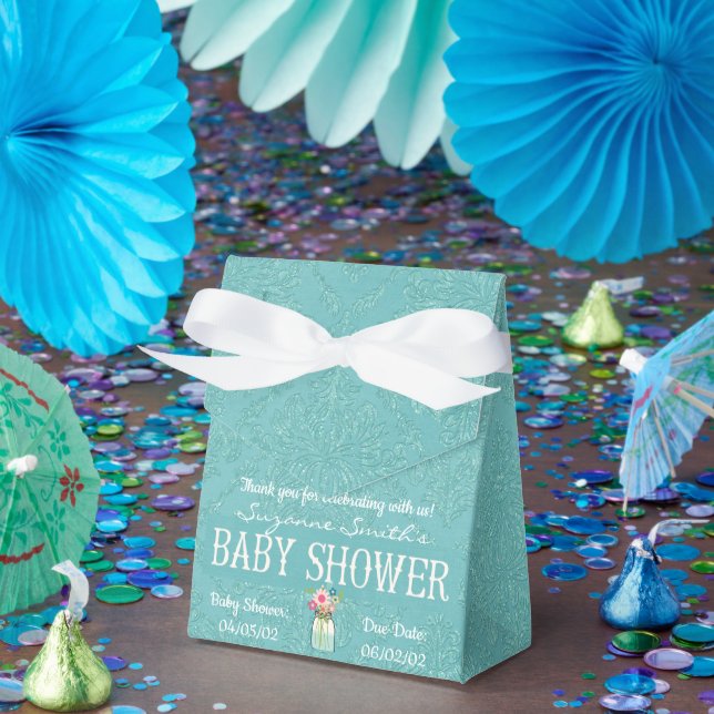 Ballotins Ballotin de Baby shower Blue Damask (Fête)