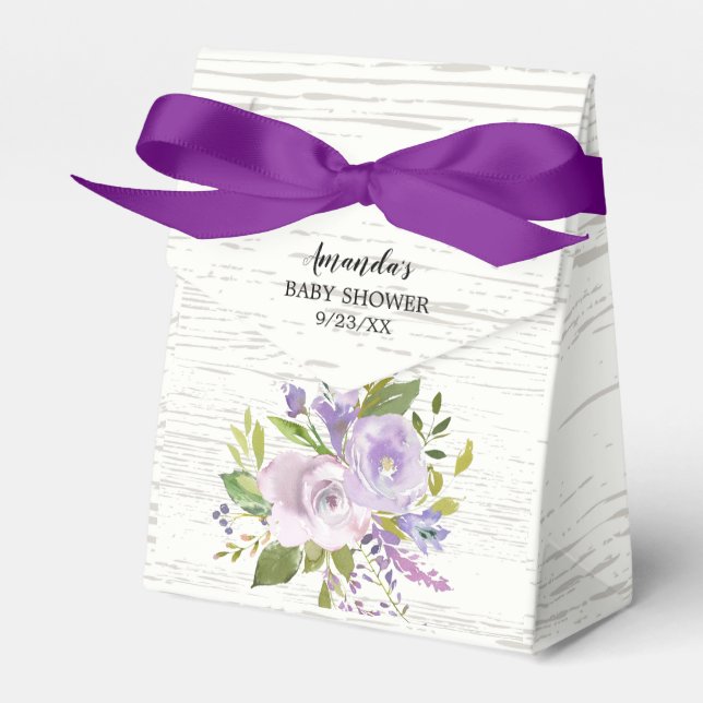 Ballotins Ballotin de Baby shower de fleurs de lavande rusti (Verso)