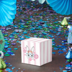 Ballotins Ballotin de Baby shower de lapin rose Floral