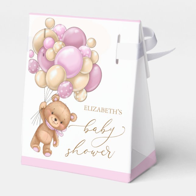 Ballotins Ballotin de Baby shower Teddy Bear Pink Ballots (Arrière)