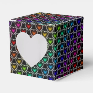 Ballotins Ballotin de coeur de motif de coeurs d'arc-en-ciel