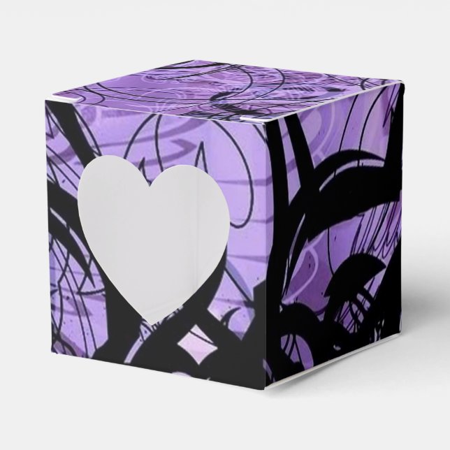 Ballotins Ballotin de coeur Motif noir et violet (Verso)