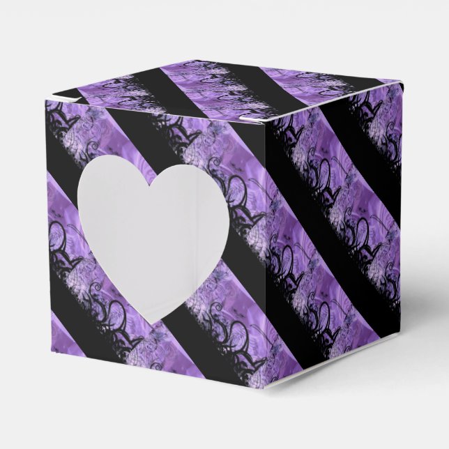 Ballotins Ballotin de coeur Motif rayé noir et violet (Verso)