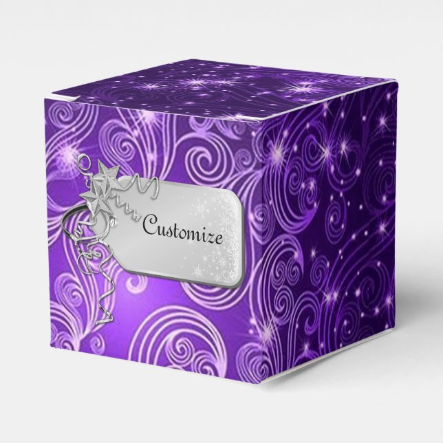 Ballotins Ballotin de Cube Céleste Violet Étoiles (Verso)