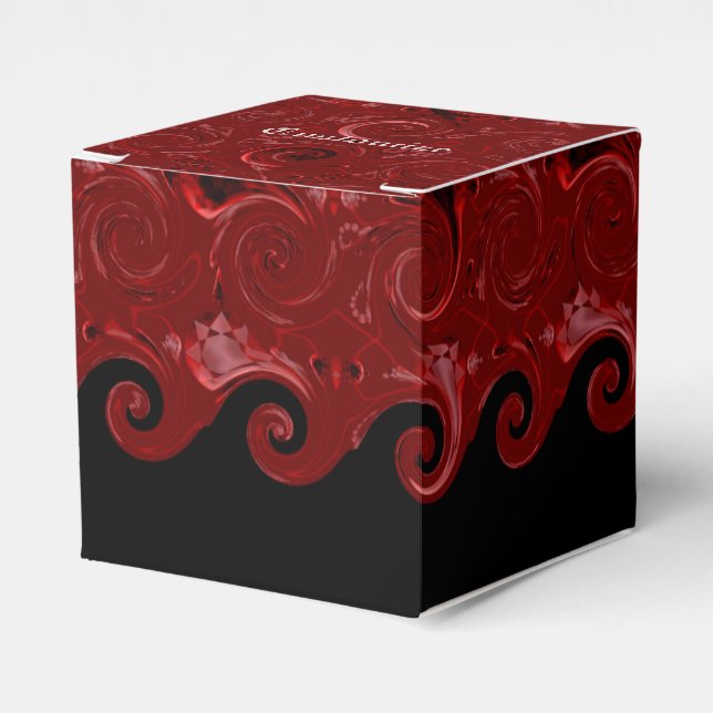 Ballotins Ballotin de cubes en satin rouge et noir (Verso)