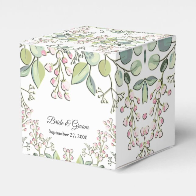 Ballotins Ballotin de fleurs rose printemps vertes (Verso)