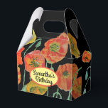Ballotins Ballotin de gâteau Mariage de pavot orange<br><div class="desc">Pavot orange sur fleurs florales noires Mariages Ballotins de gâteau,  avec Nom Entièrement Personnalisable. Conçu à partir d'une de mes aquarelles.</div>
