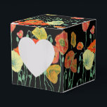 Ballotins Ballotin de gâteau Mariage de pavot orange<br><div class="desc">Pavot orange sur fleurs florales noires Mariage Ballotins de gâteau. Conçu à partir d'une de mes aquarelles.</div>