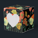 Ballotins Ballotin de gâteau Mariage de pavot orange<br><div class="desc">Pavot orange sur fleurs florales noires Mariage Ballotins de gâteau. Conçu à partir d'une de mes aquarelles.</div>