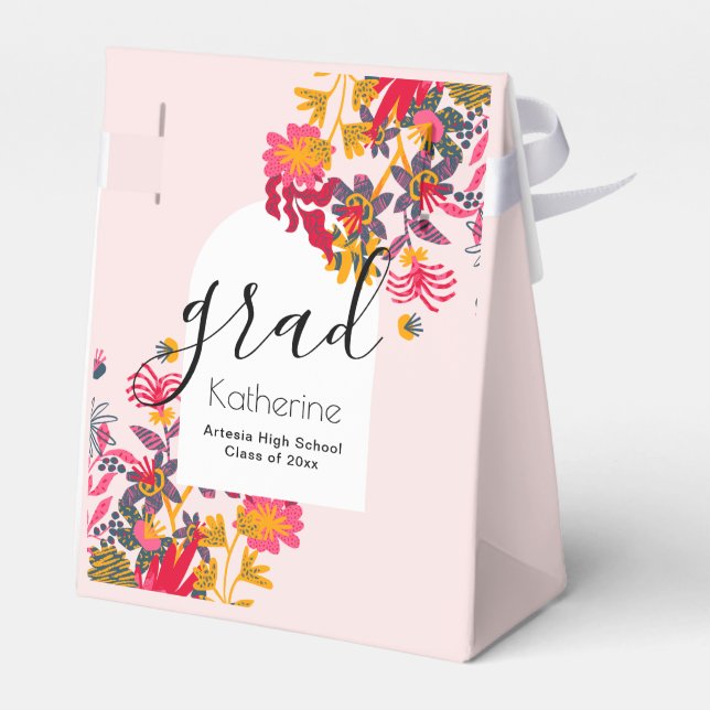 Ballotins Ballotin de graduation florale rose Boho moderne (Arrière)