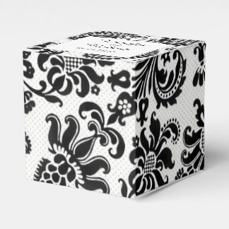 Ballotins Ballotin de Mariage damassé Floral noir et blanc