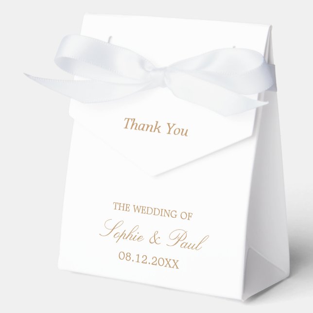 Ballotins Ballotin de Merci Mariage blanc doré (Recto)