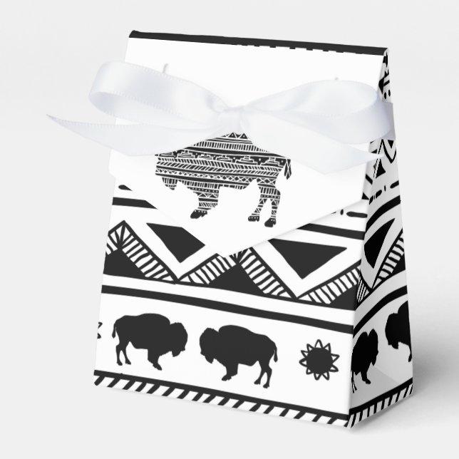 Ballotins Ballotin de papier de tente Boho Buffalo Motif tri (Verso)