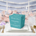 Ballotins Ballotin de traitement de fête<br><div class="desc">Cette boîte de faveur de partie est affichée dans une couleur turquoise élégante. Customisez cet élément et modifiez l'exemple de texte sur le vôtre. Astuce : Ajoutez simplement vos bonnes friandises et ajoutez un ruban festif.</div>