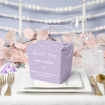 Ballotins Ballotin de traitement de fête<br><div class="desc">Cette boîte de faveur de fête est affichée dans une élégante couleur lavande. Customisez cet élément et modifiez l'exemple de texte sur le vôtre. Astuce : Ajoutez simplement vos bonnes friandises et ajoutez un ruban festif.</div>