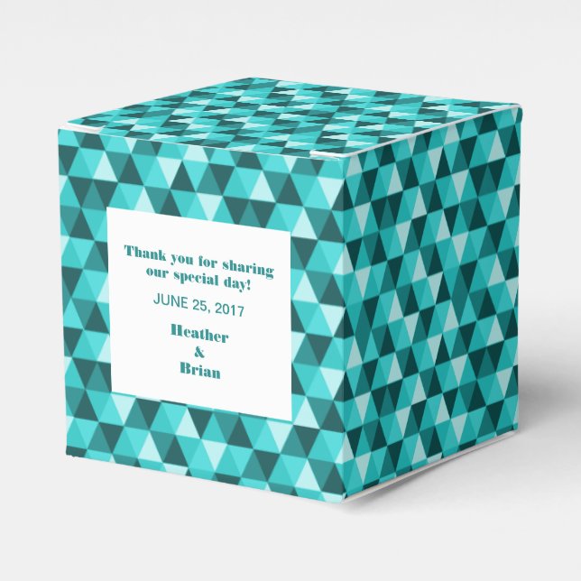 Ballotins Ballotin de triangles géométriques turquoise (Verso)