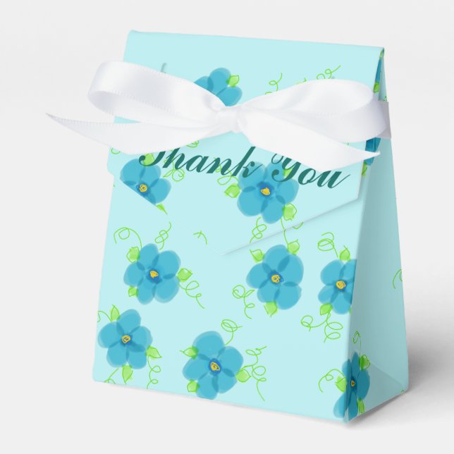 Ballotins Ballotin d'enveloppes à fleurs turquoise (Verso)