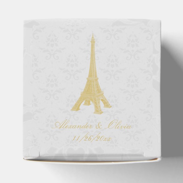 Ballotins Ballotin Gold Eiffel Tower Mariage damassé (Haut)
