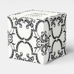 Ballotins Ballotin Mariage damassé noir et blanc