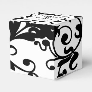 Ballotins Ballotin Mariage damassé noir et blanc chic