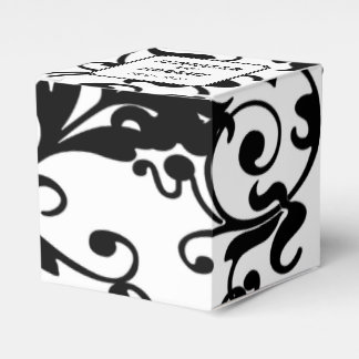 Ballotins Ballotin Mariage damassé noir et blanc chic