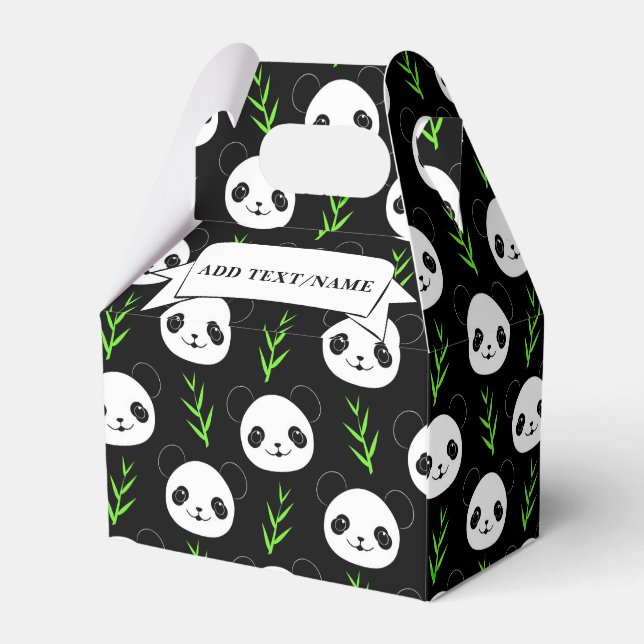 Ballotins Bambou Motif Kawaii Panda En Blanc Noir (Arrière)