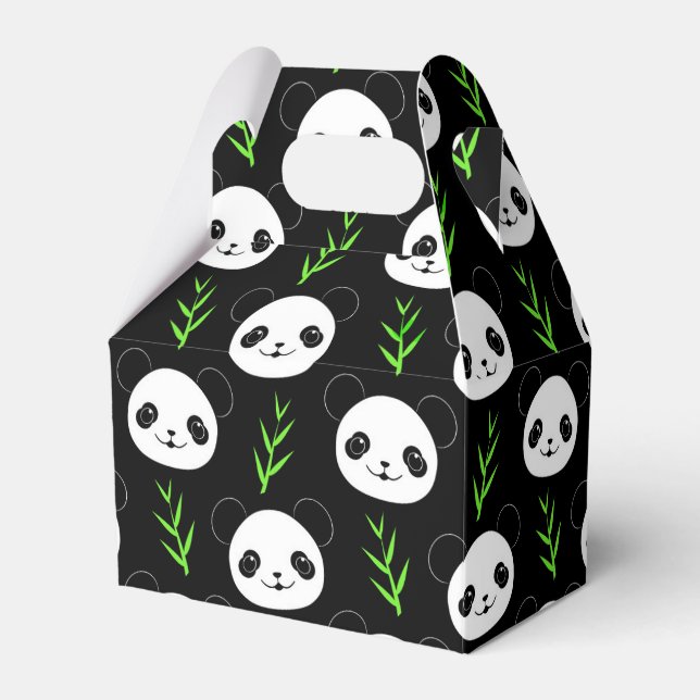 Ballotins Bambou Motif Kawaii Panda En Blanc Noir (Verso)