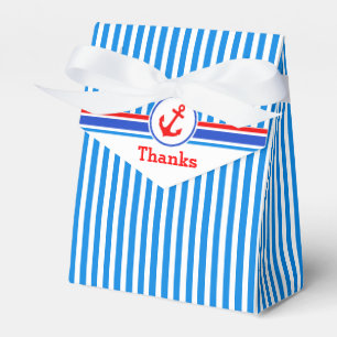 Ballotins Bandes nautiques avec ancre rouge boîte cadeau