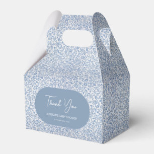 Ballotins Baptême bébé garçon toile de fond florale bleu et