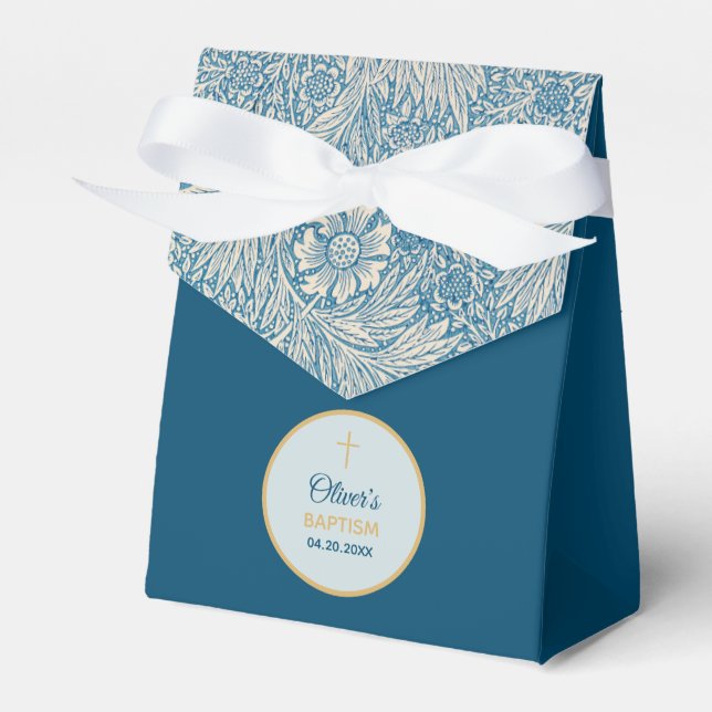 Ballotins Baptême Bleu Floral Marigold William Morris (Verso)