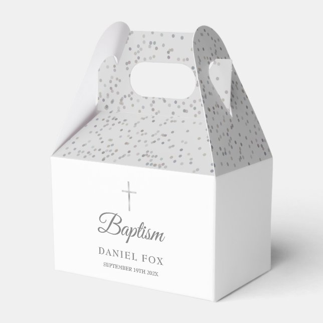 Ballotins Baptême Christening Pailleté d'Argent (Verso)