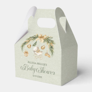 Ballotins Baptême de Bébé Hiver Aquarelle Verdure Noël