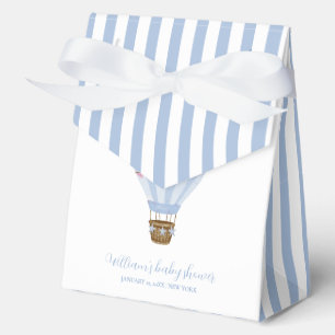 Ballotins Baptême de bébé montgolfière rayure minimale bleue