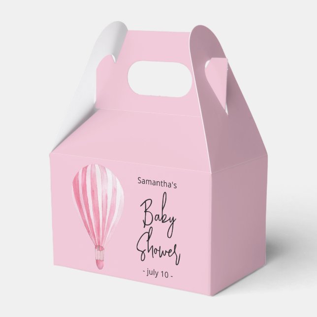 Ballotins Baptême de bébé montgolfière rose (Verso)