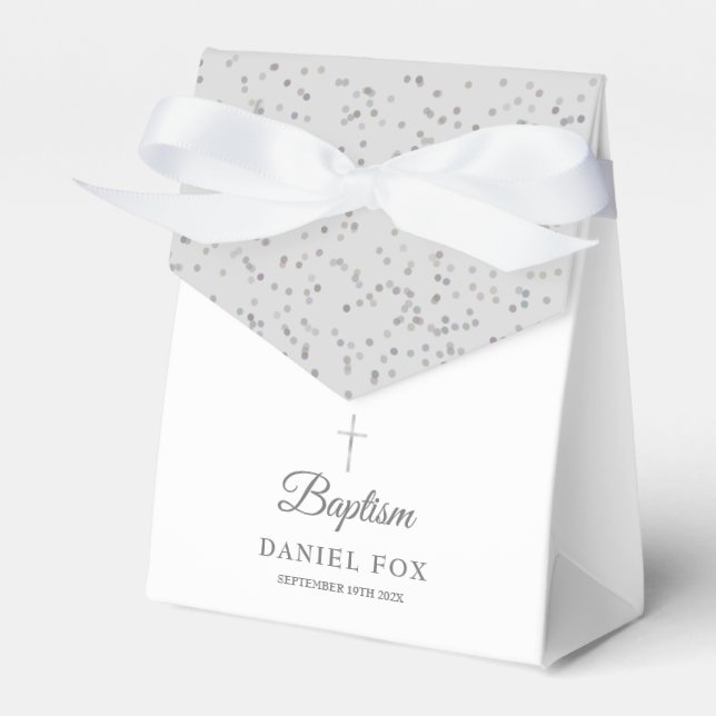 Ballotins Baptême Élégant Silver Stardust (Verso)