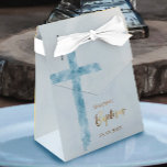 Ballotins Baptême moderne aquarelle croix bleue<br><div class="desc">Ballotins du baptême</div>