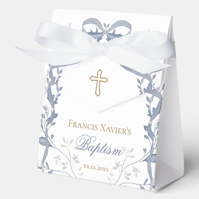 Ballotins Baptism elegant blue bow (Recto)
