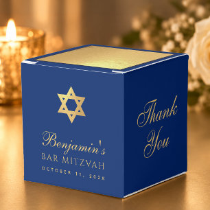 Ballotins Bar Mitzvah Bleu Faux Or Étoile de David Merci
