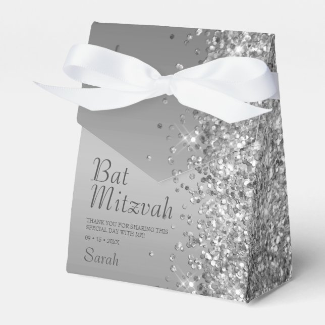 Ballotins Bar Mitzvah pailletée argentée (Verso)