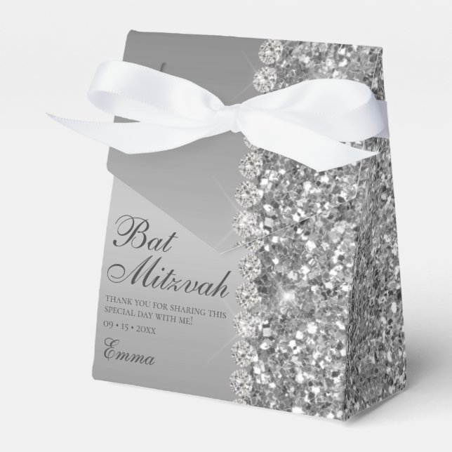 Ballotins Bar Mitzvah pailletée argentée (Verso)