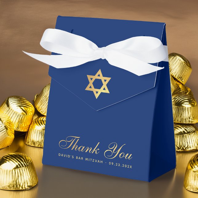 Ballotins Bar Mitzvah Royal Blue Gold Star Thank You Script  (Créateur téléchargé)