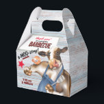Ballotins Barbecue de crevettes grillées par une vache<br><div class="desc">Vache en tablier grillant des crevettes.</div>