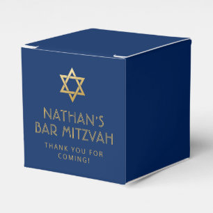 Ballotins Barre personnalisée en or bleu foncé Mitzvah