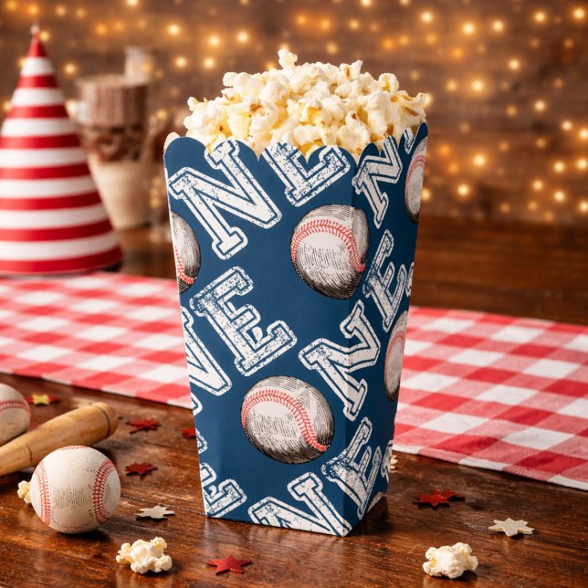 Ballotins Baseball 1st Birthday Favor Box Rookie of the Year (Rookie of the Year Baseball 1st Birthday Popcorn Favor Boxes)