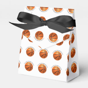 Ballotins Basket-ball en cuir orange et noir fait sur